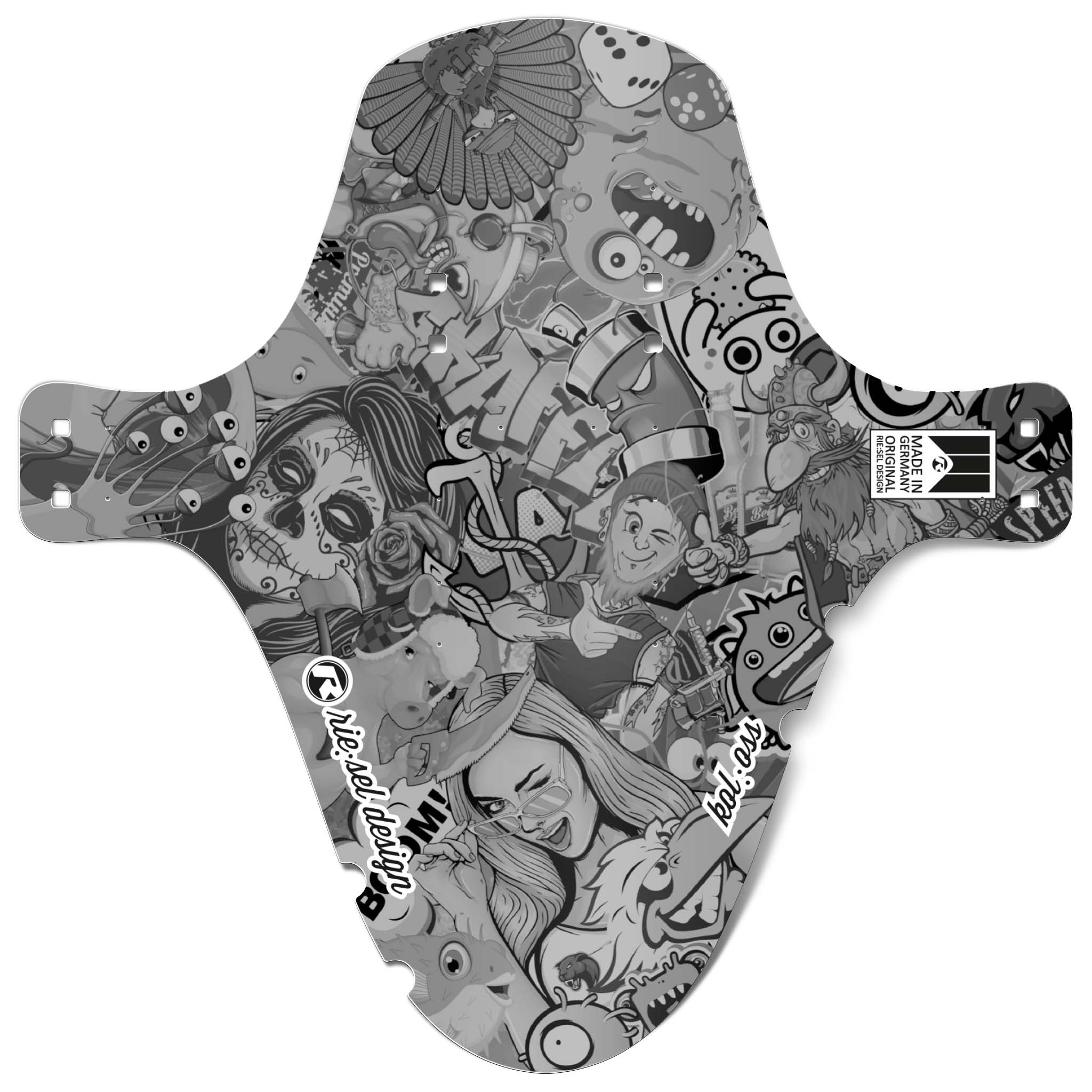 Riesel Design Mud Guard kol:oss stickerbomb eyecatcher ultra black