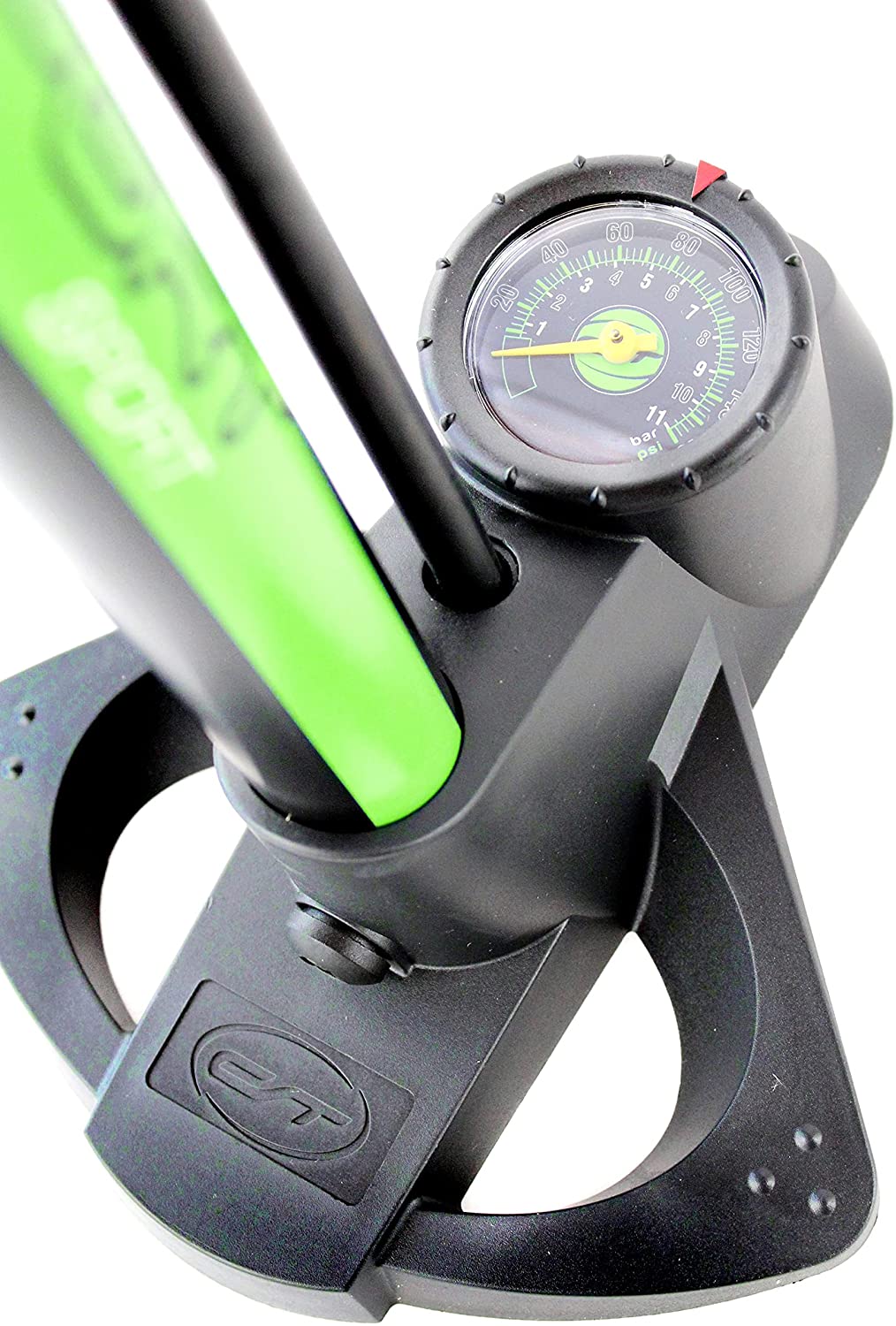 Contec Luftpumpe Standluftpumpe Neongreen  für alle Ventile