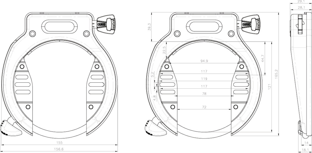 Abus Rahmenschloss AMPARO 4650X NR black OE